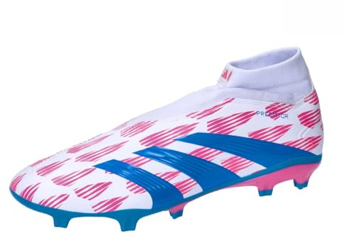 adidas Tenis unisex Predator League sin cordones para suelo firme, talla UE, blanco, rosa, 46 2/3 EU