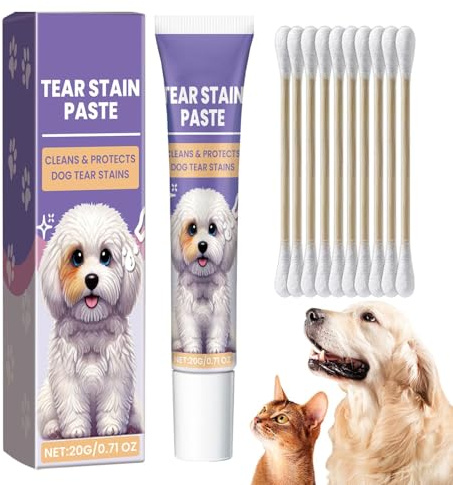Détachant pour chiens | Pâte anti-taches pour les yeux d'animaux de compagnie | 20 g de pâte anti-déchirure douce, détachant naturel pour les larmes d'animaux domestiques