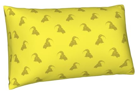 Federa per cuscino queen size standard – 50,8 x 76,2 cm in microfibra moderna con stampa di testa di capra – morbida copertura da viaggio dimensioni standard con cerniera