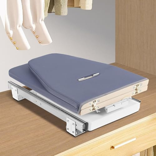 Tabla de planchar extensible con rotación de 180°, 80 x 29,5 x 12 cm, plegable, con funda extraíble, montaje en armario