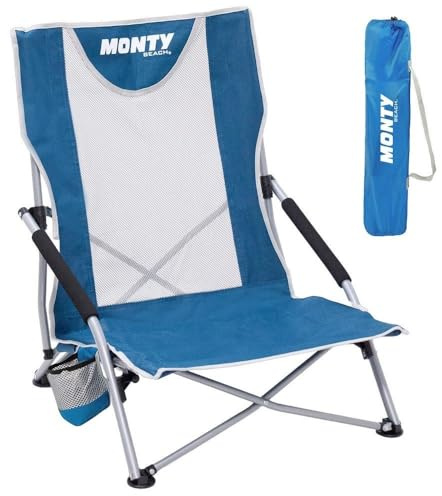 LOLAhome Silla Playa y Camping Plegable Azul