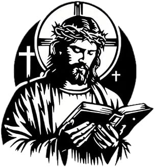 MONTY SOUL Arte Murale in Metallo di Gesù Cristo – Decorazione Religiosa da Parete in Ferro Battuto Pregiato – Arredo Sacro per Casa, Chiesa – Idea Regalo per Natale e Pasqua (Bibbia 33,5 x 40,5 cm)