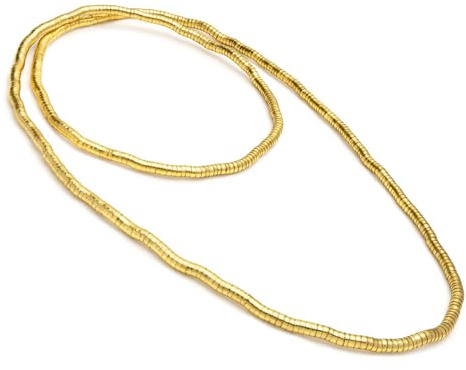 VLNET Vestopazzo collana bracciale snake piccolo in ottone riciclato e placcato in argento.Nickel tested.LAvorazione artigianale (Ottone)