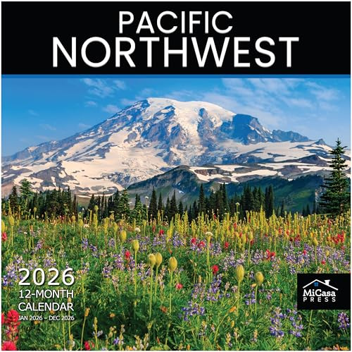 MICASA PRESS Pacific Northwest 2026 Wall Calendar 12 Month | 12 x 24 Open | Thick & Sturdy Paper | Holiday Gift | Oregon Coast Travel Calendar 2026