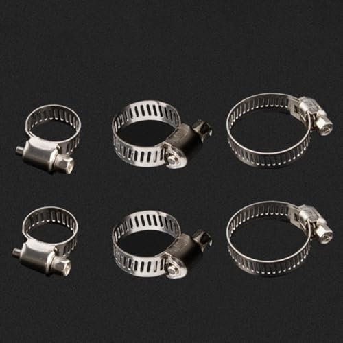 Lot de 20 colliers de serrage robustes en acier inoxydable pour tuyau d'arrosage et tuyaux d'arrosage (1,27 cm)