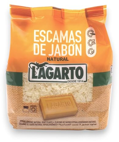 Detergente en Escama de Jabón Natural 400g - Pack de 10 Unidades - LAGARTO.