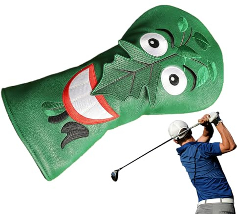 Copritesta per mazze da golf, in pelle PU, divertente copertura per mazze da golf, per uomini, donne, tornei sportivi, pratica all'aperto, protezione per il campo, elegante accessorio da golf, robusta
