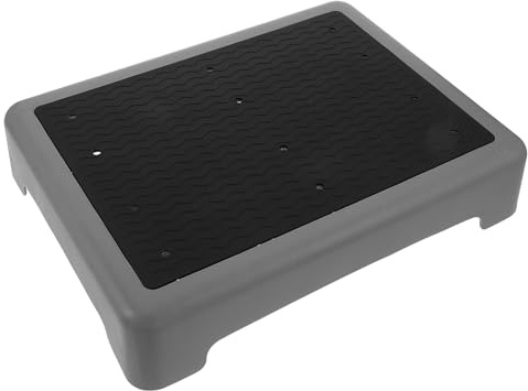Mipcase 44x34cm Non-slip Plastic Step Stool for Seniors and Pregnant Women, Elevated Bathroom Footrest Mat in Gray and Black Wave Pattern for Toilet and Bathtub Use