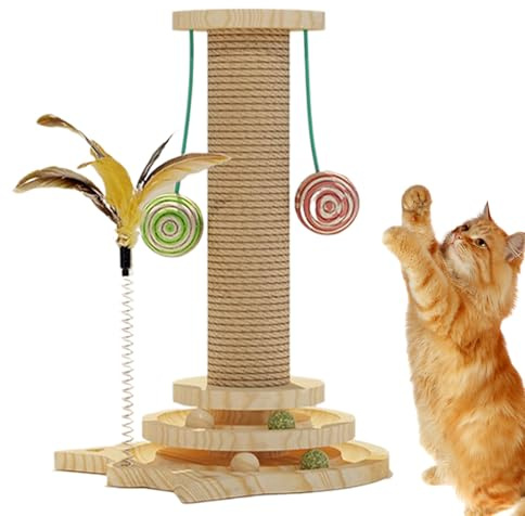 Generisch Pour chats - Colonne d'escalade comme jouet à gratter pour chats - Colonne à gratter interactive pour chatons - Pour l'entraînement à faire des mouvements dans le salon, la chambre à coucher