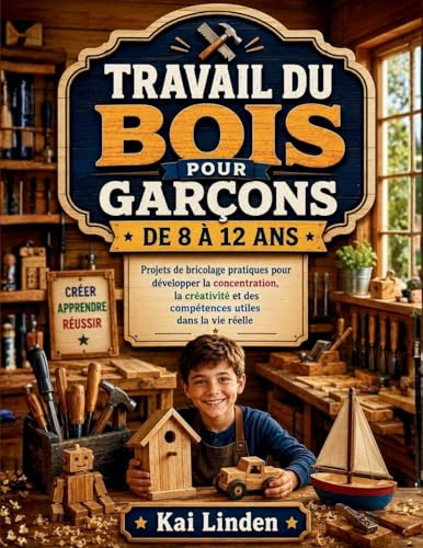 TRAVAIL DU BOIS POUR GARÇONS DE 8 À 12 ANS: Projets de bricolage pratiques pour développer la concentration, la créativité et des compétences utiles dans la vie réelle
