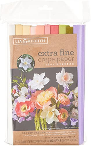 Creativity Inspired Fine Crepe Paper Extra feines Krepppapier, Papier, Sortiert, 25cm x 100cm, 10