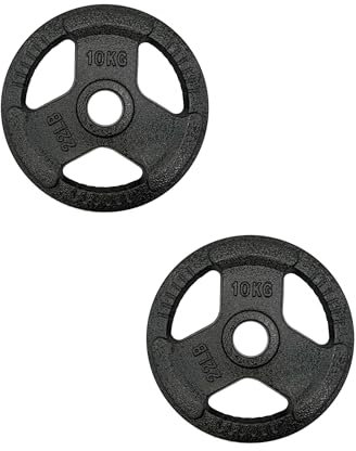 Chase Fitness TRI-GRIP Cast Iron 2 Olympic Disc Weight Plates 2.5KG - 20KG (10kg x 2)