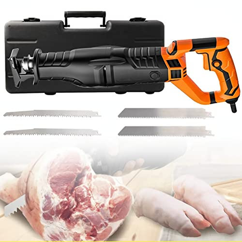 Segaossa Elettrico Professionale ZHDLJ, 1050W, Sega Alternativa, Velocità Variabile 0-2800 RPM, Lame da 240 mm, Ideale per Carne di Maiale, Manzo, Pecora, Prosciutto e Pesce