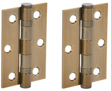 HANDLEZONE® Door Hinges 1 Pair 76mm / 3 inch Ball Bearing, with Screws - Antique Bronze