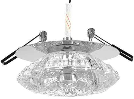 Dioche Cristal Led Downlight Focos de Cristal Techo Vidrio Acero Inoxidable 3W Led Techo Empotrable Downlight Iluminación Lámpara Foco Decoración del Hogar Luz Blanca (Luz blanca oculta de 3W)