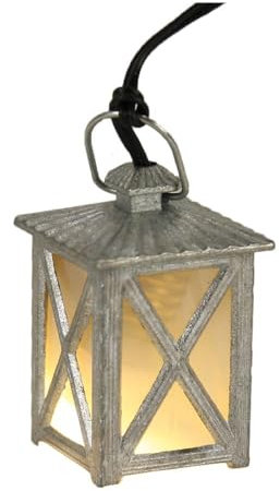 FADEDA Farol blanco, 4 angulares, 3,5 V/altura: 4 cm, pintado a mano, figuras de belén detalladas, decoración de mesa de Navidad, accesorios para belén