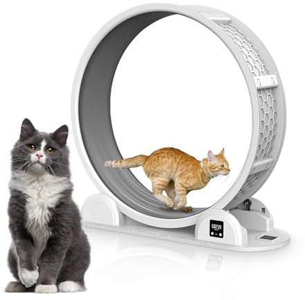 Pilipane 45 Cat Exercise Wheel,Large Cats Treadmill Wheel,Cats Wheel for Indoor Diameter with Pedometer for Indoor,Cat Weight Control Machine for Running Walking Training