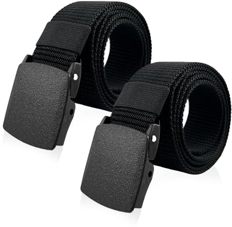 Arbeitsgürtel Herren Gürtel Ohne Schnalle Koppelgürtel - 2Stk Nylon Gürtel Herren, Taktischer Gürtel, Verstellbarer Canvas Belt für Arbeitshosen Männer Unisex Gürtel Nylon Outdoor Stoff Gürtel