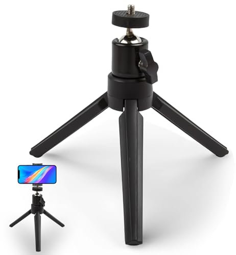 Mini trípode de cámara: mini trípode para proyector, soporte para proyector con cabezal esférico de 360°, trípode de mesa con tornillo de 1/4 pulgadas, trípode pequeño para proyector, trípode pequeño