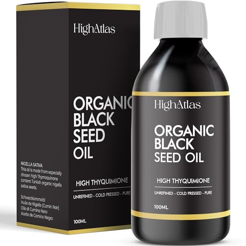 Black Seed Oil, 100ML Cold Pressed Organic, Nigella Sativa Black Cumin Seed Oil with High Thymoquinone, Omega Rich for Hair, Skin, Joints, Immunity – Non GMO, Vegan, Kalonji