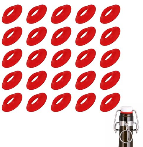 Gomma Rondella per Bottiglie Swing Flip,Guarnizione della Bottiglia di Birra,Guarnizione del Tappo della Bottiglia di Birra,Guarnizione in Silicone del Tappo del Flacone 25 Pezzi Tokaneit