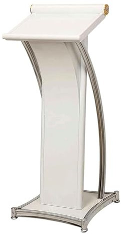 Podio Leggio in Acciaio Inox 49x49x117cm per Relatori Conferenze ed Eventi