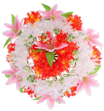 Alipis Wreath Sacrifice Artificiale Per Funerali e Attività Di Lutto Cimiteriale Con Fiori Finti Colorazione Soft e Design Delicato Facile Da Usare Manutenzione