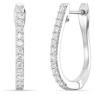 Gilded Lab-Grown Diamond Prong Series Hoop Earrings, 1/4 Cttw | SI1 F Color, Sterling Silver | Elegant & Ethical Jewelry for Women, Gift Box Included | For Anniversaries, Gifting and Special Occasions