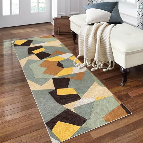 PaGuvFng Alfombras para Pasillos Largos 90 x 180 cm Alfombra Cocina Lavable Antideslizante Larga Entrada Casa Interior para Pasillo Alfombras de área Felpudo Alfombra Corredor
