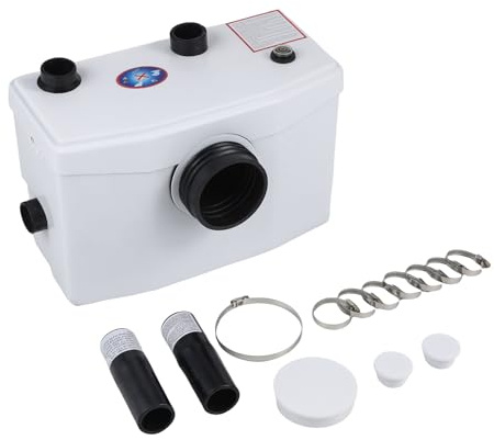 FLASHEVER 600W Macerator Pump 240L/Min 3 Inlets Fit for Toilet Shower Sink