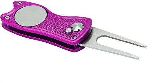 RiToEasysports Fourchette à Gazon en Alliage D'aluminium, Outil à Pliage Réversible avec Aimant Porte-Balle, pour Réparation de Terrain de