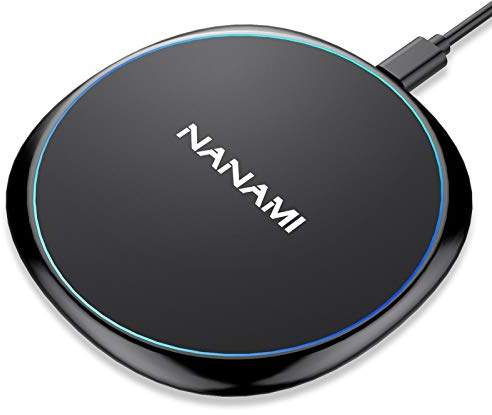 NANAMI 10W Max Wireless Charger Pad, Fast Charging Compatible with iPhone 17/16/15/14/13/12/11/SE Series, Samsung Galaxy S26/S25/S24/S23/S22/S21/S20, AirPods 2/3 - Adapter Required (Sold Separately)