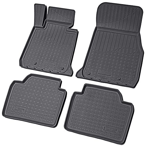 Recambo 3D Gummi Fußmatten kompatibel für BMW 3er F30 F31 F34 F35 | BJ 2011-2019 | Auto Gummimatten | Passgenau | mit Rand | schwarz