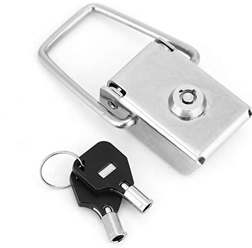 Cerradura de seguridad de acero inoxidable con pestillo de palanca y hebilla con 2 llaves, 70 mm