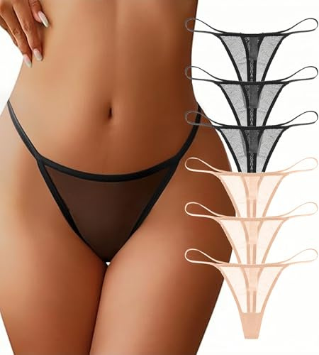 Femmes String Simple G-String Léger T-Back Sexy Thongs Noir Blanc Beige Vert Jaune Rouge String