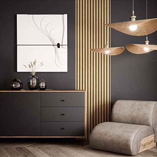 Newroom Tapete Braun Vlies Holzoptik - Skandi Modern Lamellen Paneel für Wohnzimmer Schlafzimmer