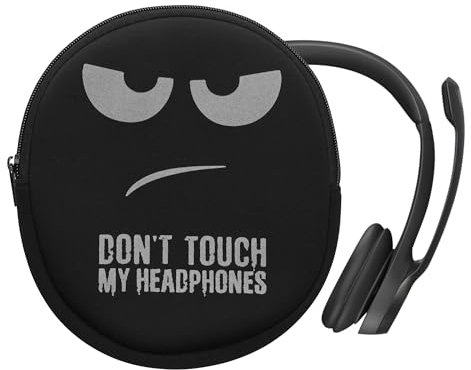 kwmobile Housse Compatible avec Logitech H390 étui - Housse de Protection Souple en néoprène pour Casque Audio 21,5 x 16 cm - Blanc-Noir-Noir