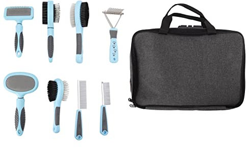 Haustier-Enthaarungsbürsten-Set, Haustier-Bürstenset Für Hund Und Katze, Hundepflege-Bürsten-Set, Hunde-Unterfellbürsten-Set, Hundepflege-Set, 8-in-1-Multifunktions-Enthaarung Offener Knoten