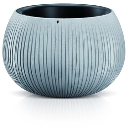 DIKEL Blumentopf Ø 20 cm, Höhe 16 cm | Übertopf in Betonoptik aus langlebigem Kunststoff, witterungs- und UV-beständig | Blumentöpfe für stilvolle Garten- und Raumgestaltung | Beton