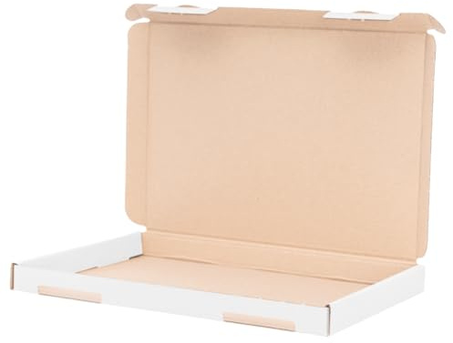 Förpackning stora brevlådor vita 230 x 160 x 20 mm – A5 – frakt post vikbar låda kalenderförpackning bokförsändelse – perfekt för frakt 500 stycken