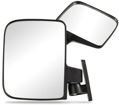 Lawnrden Espejos para Carrito de Golf 1 par de Espejos Laterales para Carrito de Golf, Anchos, Resistentes y Resistentes, compatibles con Tractores y montacargas |.Tractor