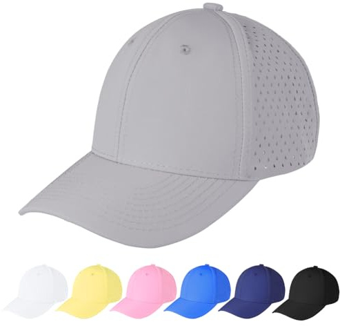 AUYAO Unisex Waterproof Baseball Cap Classic Breathable Trucker Hats Lightweight Sports Cap Mesh Peak Cap Hat Sun Rain Protection Baseball Cap Sun Visor Hat for Running Hiking Fishing(Gray)