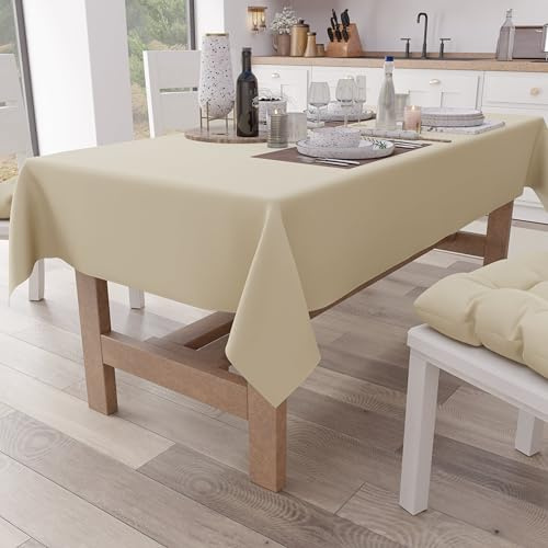 PETTI Artigiani Italiani - Tovaglia da Tavola, Tovaglia Cucina in Cotone Tinta Unita, Sabbia X15 Posti (140x300 cm)