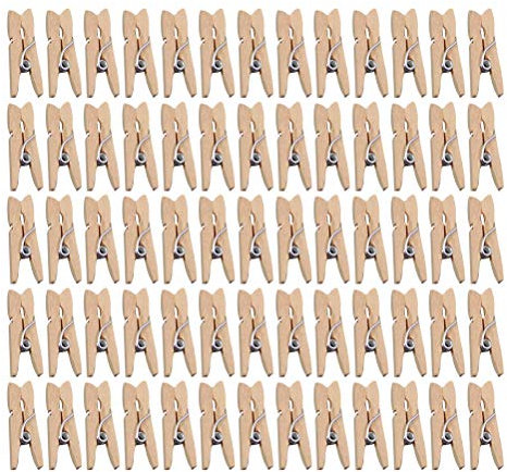 IMIKEYA 100 Holz Mini Klammern DekoKlammern Wäscheklammern 4.8cm Kleine Holzklammer Mini Holz Clips für Fotos Arts Crafts DIY Dekorationen