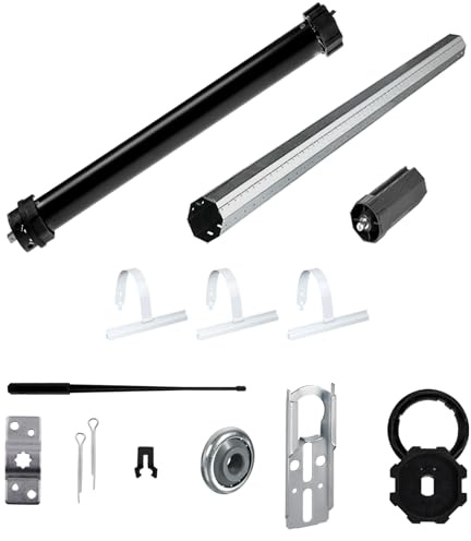 NOBILY Rolladen-Komplett-Set Maxi-Rolladenmotor P5 10/15-60 mechanischen Endabschaltern (Zugkraft 10Nm/25kg) für 60mm Achtkantwelle (SW60) + Mechanik-Set bis zu einer Gesamtlänge von 1,00 Meter