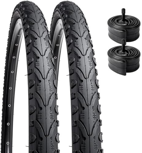 2 Stück 16 Zoll Rennradreifen 16 Zoll x 1,75 Zoll / 47-305 und 2 Stück 16 Zoll Fahrradschläuche 16 x 1,5/1,75 AV 33 mm Ventil kompatibel mit 16 x 1,75 Fahrradreifen und Schläuchen, schwarz