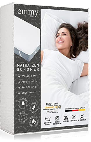 Emmy Home Matratzenschoner 140x200cm – waschbare Inkontinenzunterlage, Nässeschutz – Atmungsaktive, Matratzenauflage für Allergiker (140x200cm) White