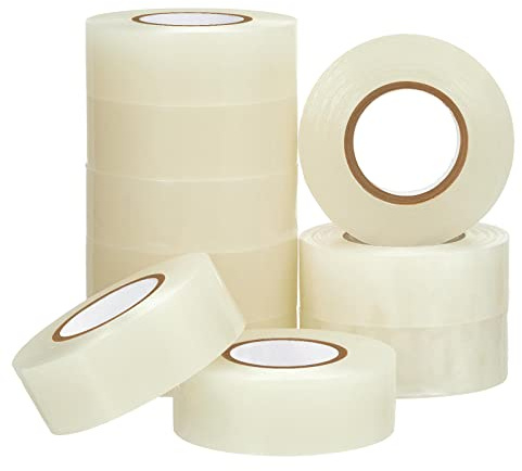 Meooeck 10 Rolls Multipurpose Hockey Tape Adhesive Shin Pad Sock Stick Tape for Ice Skate Sports Hockey Gifts Gear Equipment(22 Yard,Clear White)