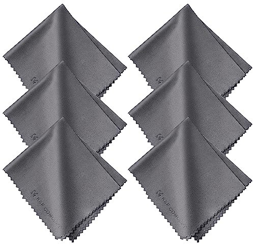 K&F CONCEPT 6 Piezas Paños de Limpieza, Paño de Limpieza 150 * 180mm, Material de Microfibra, sin Dañar Lente, Puede Eliminar Fácilmente Huellas Dactilares, Manchas de Aceite, Polvo y Suciedad