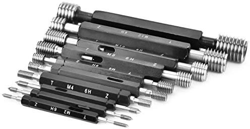 Garosa Steigungsdurchmesser-Messwerkzeug, 10-teiliges Metrisches Gewinde-Messdorn-Set, Steigungsdurchmesser-Messwerkzeug, Doppeltes Ende durch Anschlagsteigung, Gewindelehren